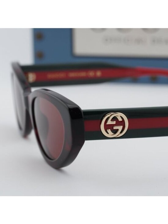 Gucci GG1862S 003 Cat Eye Sunglasses - Havana/Burgundy main image 4